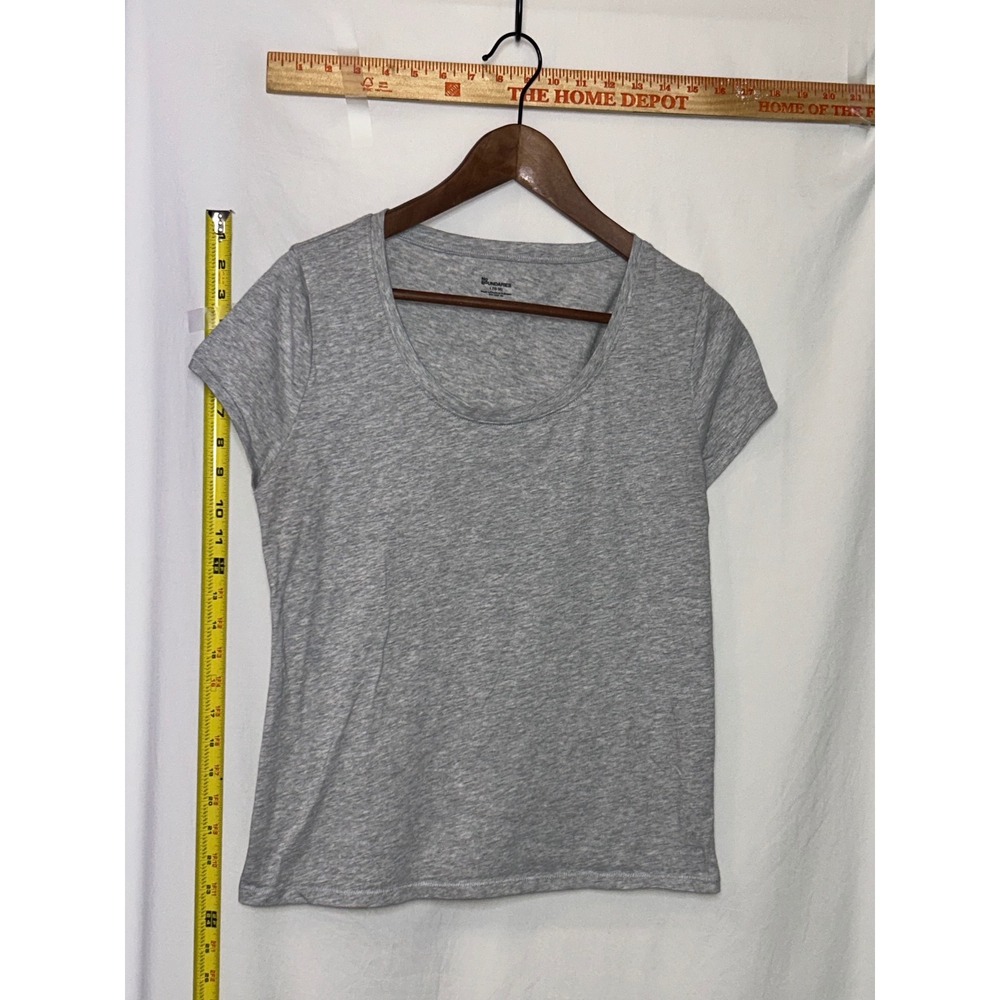 No Boundaries Women Gray Short Sleeve Scoop Neck Basic T Shirt Top Size L